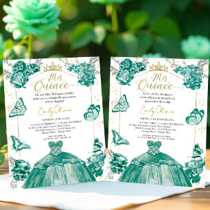 Mis Quince Budget Invitation Bilingual Butterfly