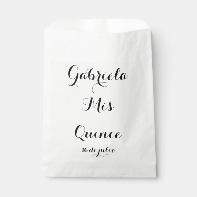 Mis Quince favour bags- Customise for your event Bag (Front)