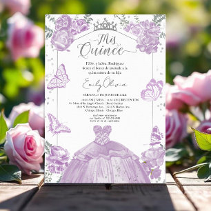 Mis Quince Invitation Spanish Lavender Dress