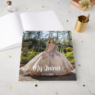 Mis Quince Ivory and Rose Gold Quinceañera Photo Guest Book