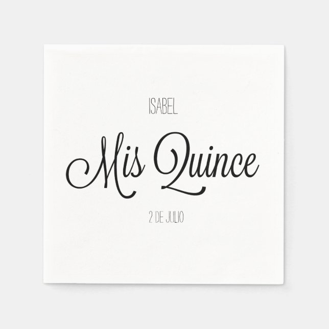 Mis Quince party Customise Napkin (Front)