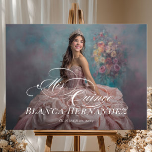 Mis Quince Quinceanera welcome sign with photo