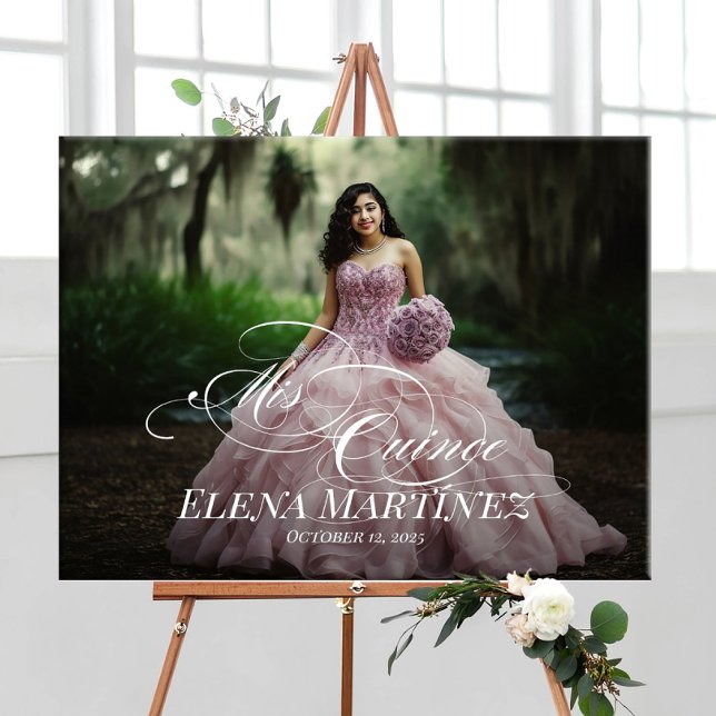 Mis Quince Quinceanera welcome sign with photo (Creator Uploaded)
