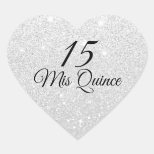 Mis Quince Silver Glitter Fab Sticker