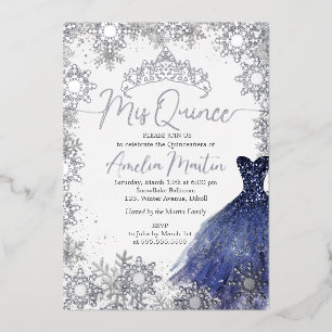 Mis Quince Snowflake Navy Quinceanera