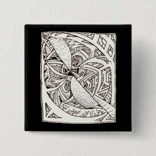 Mis-spliced 15 Cm Square Badge