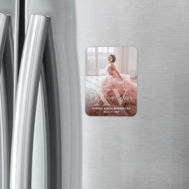 Mis XV Años Quinceañera Photo 15th Birthday Party Magnet (Creator Uploaded)