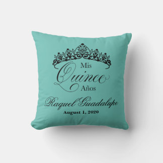 Mis XV Quince 15 16 Quinceañera Crown Throw Pillow