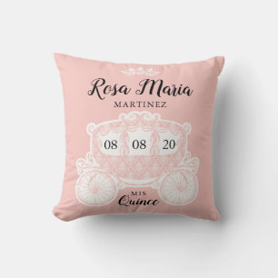 Mis XV Quince 15 Blush Quinceañera Crown Pillow