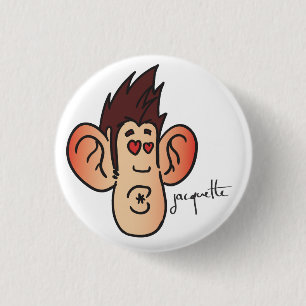 misadventure jacquette kiss 3 cm round badge