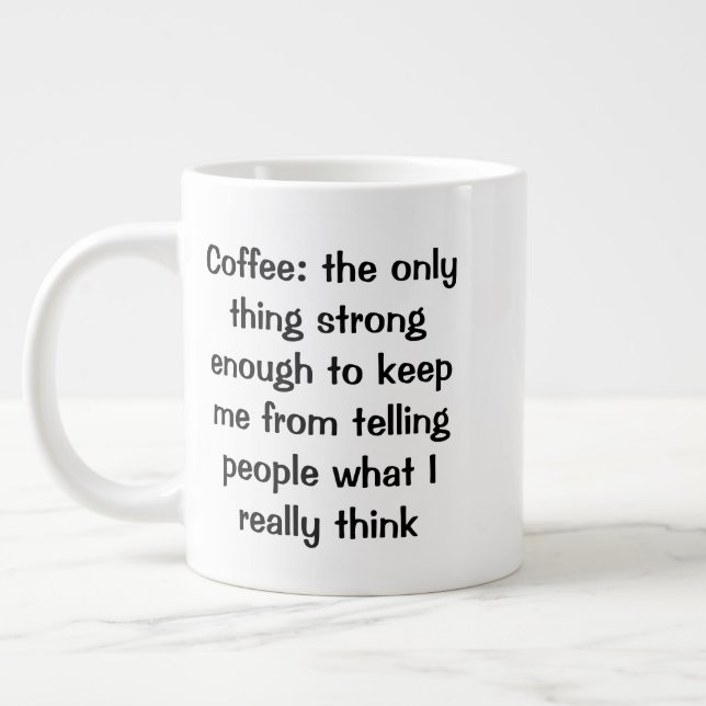 Misanthropic Coffee Lover Large Coffee Mug (Left)