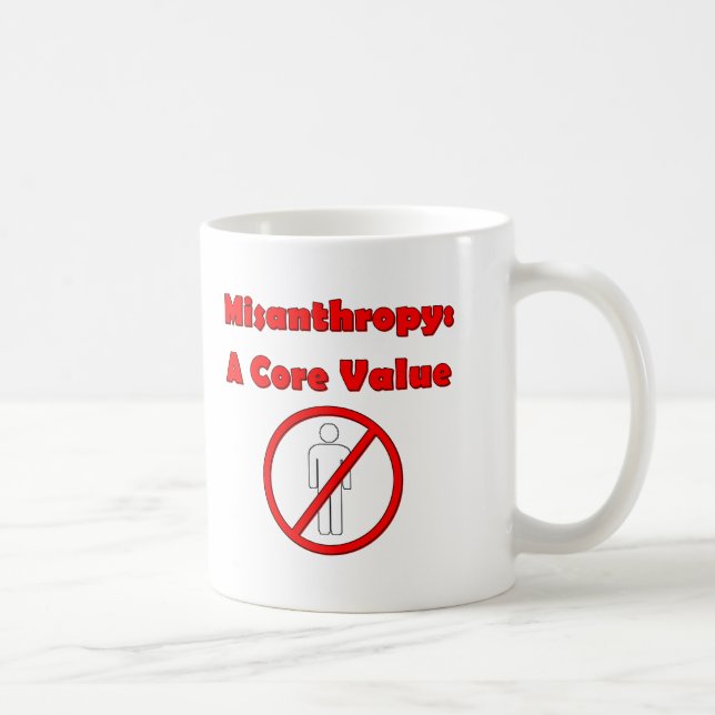 Misanthropy Core Value No People Dark Humour Coffee Mug (Right)