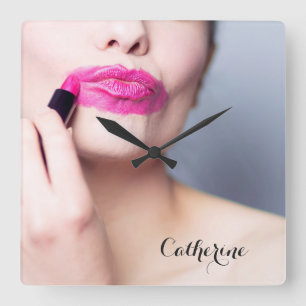 Misapplied Lipstick custom name wall clocks