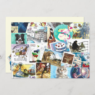 Misc Postage Stamps Flat Card