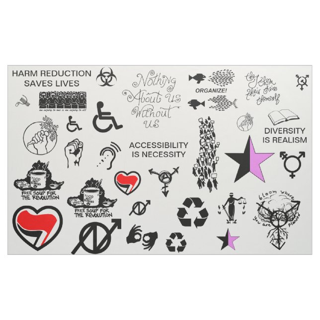 Misc Punk Patches Fabric (Yard)