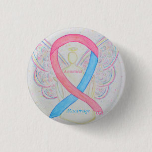 Miscarriage Awareness Ribbon Angel Custom Art Pins