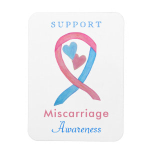 Miscarriage Awareness Ribbon Heart Art Magnet