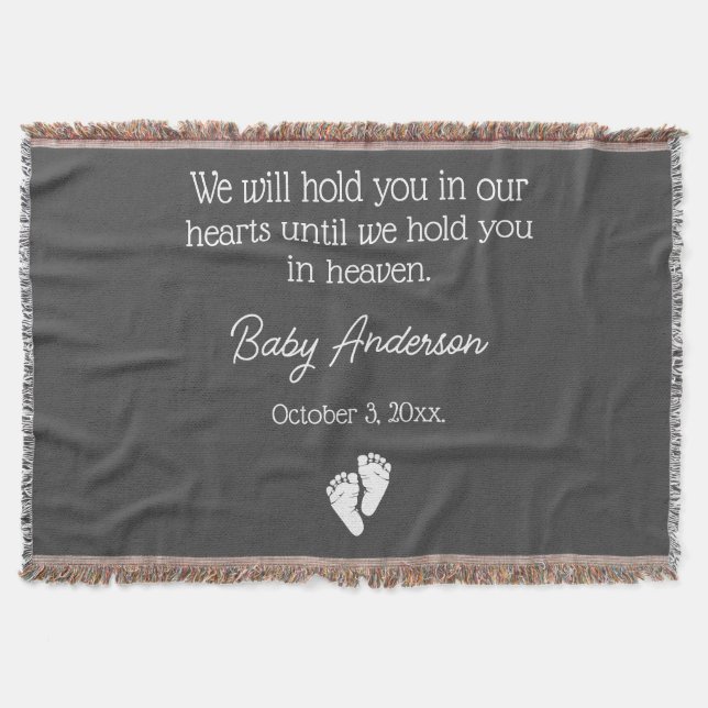 Miscarriage / Baby Loss Memorial Throw Blanket (Front)