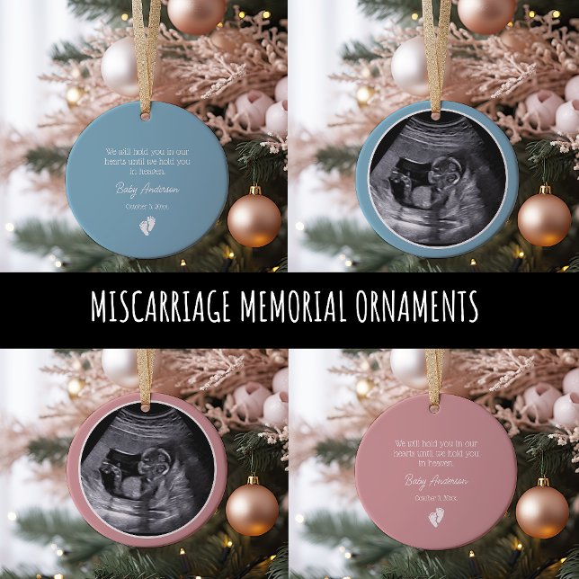 Miscarriage / Baby Loss Memorial Ultrasound Photo Ceramic Ornament (Creator Uploaded)