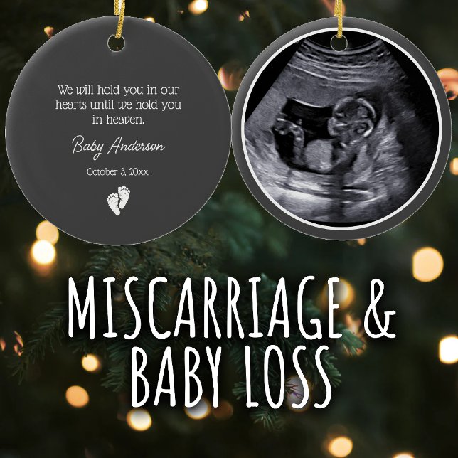Miscarriage / Baby Loss Memorial Ultrasound Photo Ceramic Ornament (Creator Uploaded)