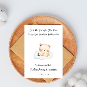 Miscarriage Baby Loss Twinkle Twinkle Bear Card
