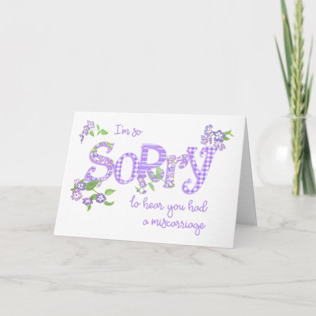 Miscarriage Sympathy Phlox Flowers Word Art Card (Front)