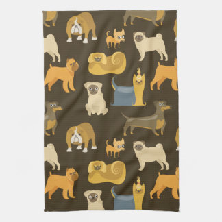 Miscellaneous dogs wallpaper tea towel