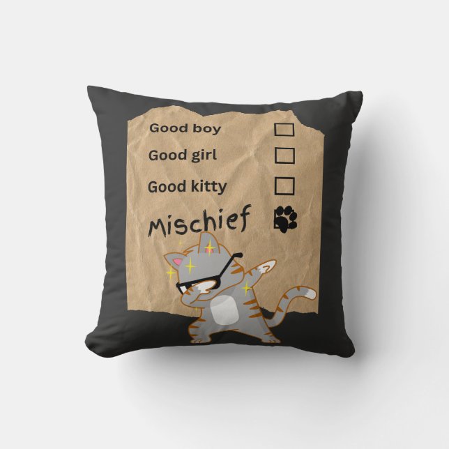 Mischeif cats cushion (Front)
