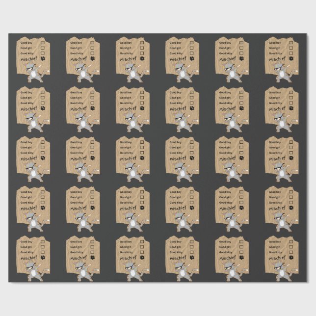 Mischeif cats wrapping paper (Flat)