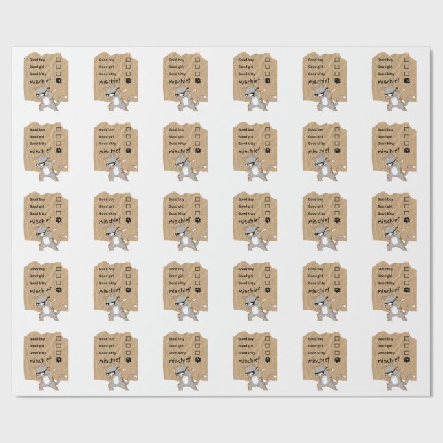 Mischeif cats wrapping paper (Flat)