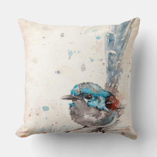 Mischief In The Making (Fairy Wren) Cushion