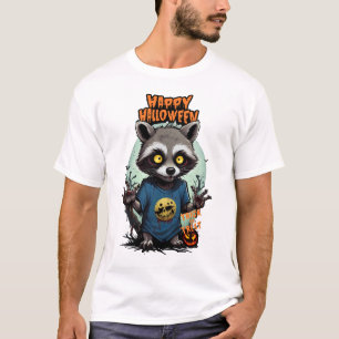Mischief Night Racoon - Happy Halloween T-Shirt