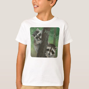 Mischief Racoon up a Tree shirt