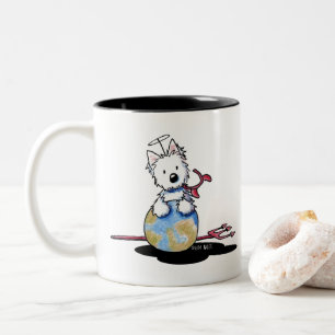 Mischief Westie Dog  Two-Tone Coffee Mug