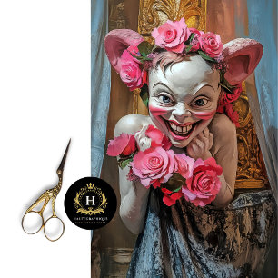 Mischievious Vintage Floral Gargoyle Decoupage  Tissue Paper