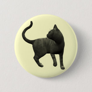Mischievous Black Cat Button