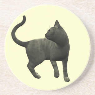 Mischievous Black Cat Coaster