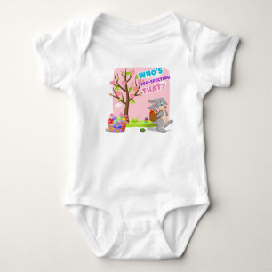 Mischievous Bunny Egg Hunt Baby Bodysuit