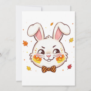 Mischievous Bunny Halloween Candy Corn Invitation