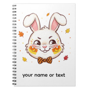 Mischievous Bunny Halloween Candy Corn Notebook