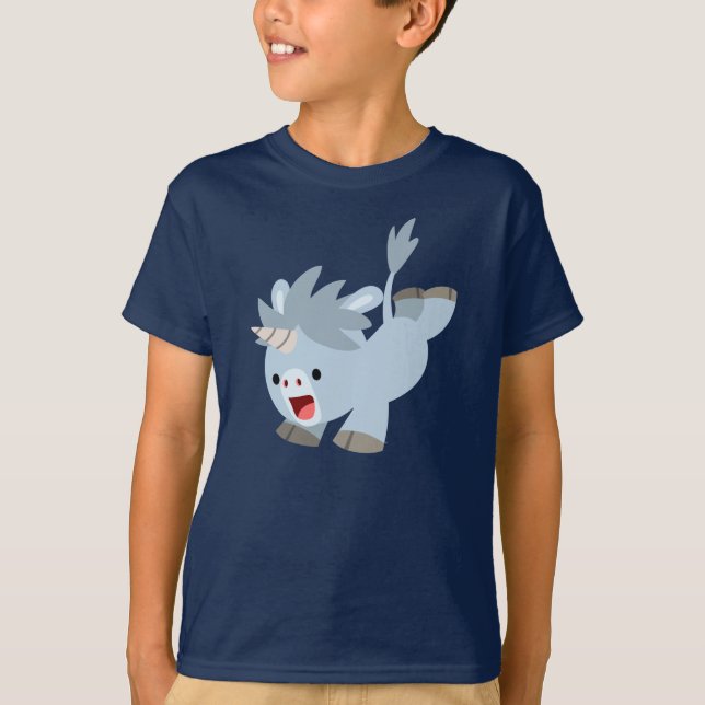 Mischievous Cartoon Baby Unicorn Children T-Shirt (Front)