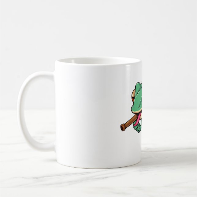 Mischievous Chameleon Slingshot Hero Coffee Mug (Left)