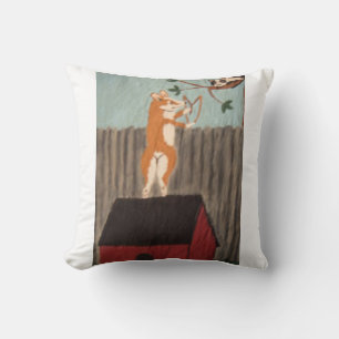 Mischievous Corgi Throw Pillow