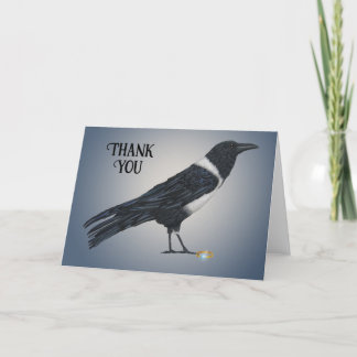 Mischievous Crow Folded Thank You Card