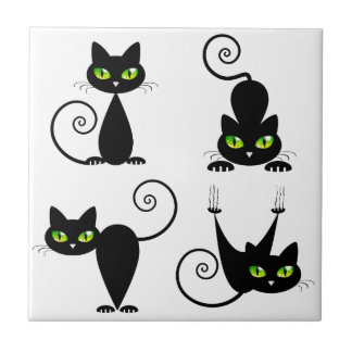 Mischievous kitties ceramic tile