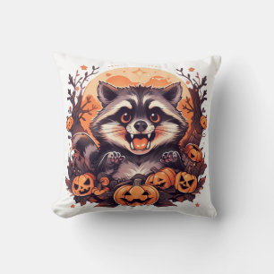 Mischievous Nights Halloween Anime Racoon  Cushion