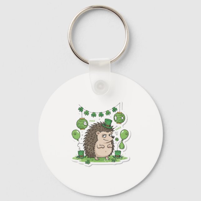 Mischievous Party Popper Hedgehog  Key Ring (Front)