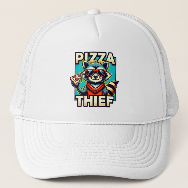 Mischievous Pizza Lover Trucker Hat (Front)