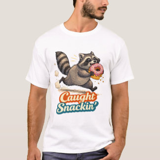 Mischievous Raccoon Stealing Donut – Caught Snacki T-Shirt