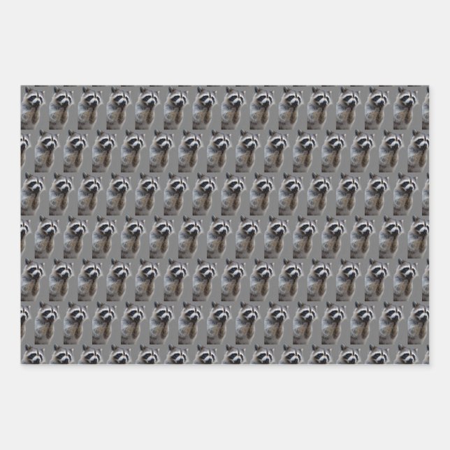 Mischievous Racoon   Wrapping Paper Sheet (Front)